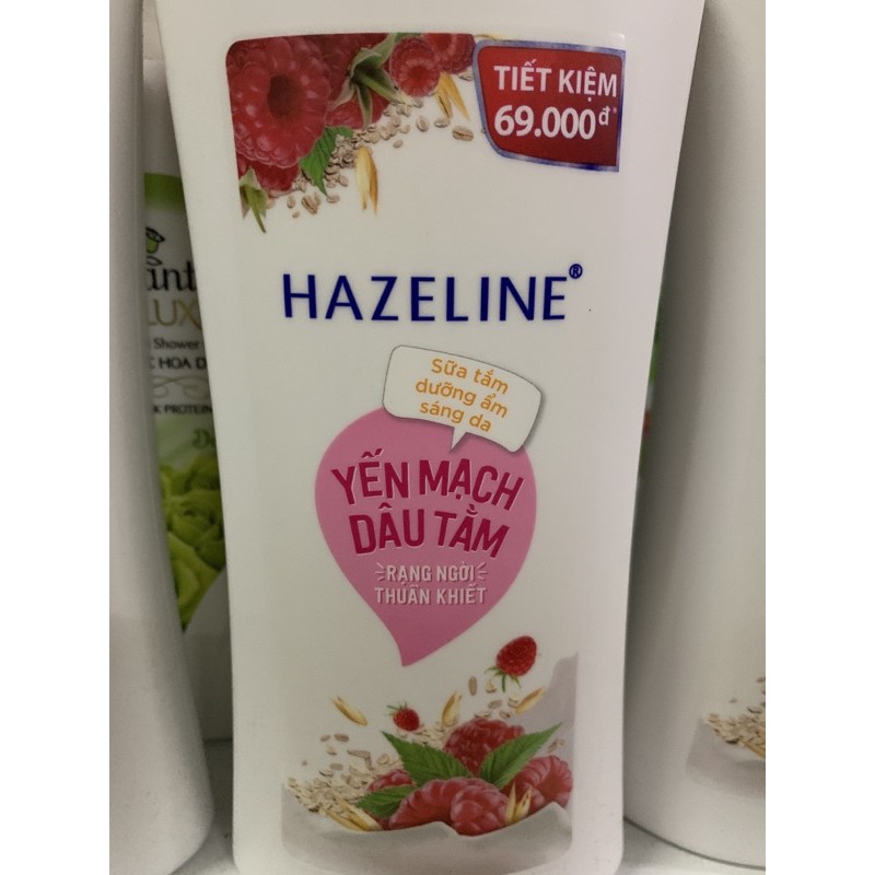 Sữa tắm dưỡng sáng da yến mạch - dâu tằm Hazeline 670g
