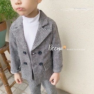 Set vest kẻ công tử bé trai