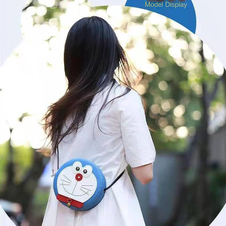 Nguyên liệu làm túi tròn đeo chéo/ một bên vai phong cách hoạt hình Doraemon thủ công DIY