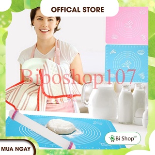 🎶Tấm lót nhào bột silicon 30x40cm + Cán lăn bột nhựa đúc 23cm🎶