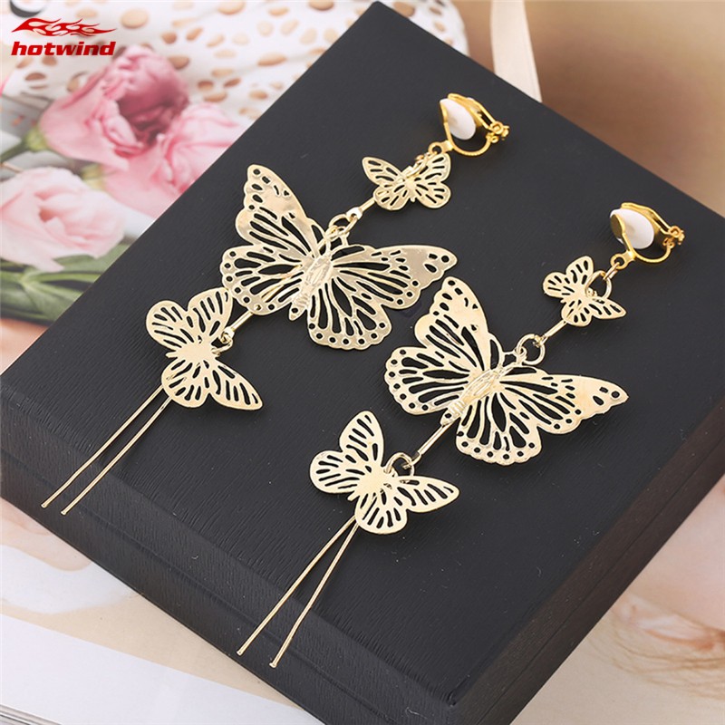 Đôi Khuyên Tai Dài Hình Bươm Bướm Thời Trang Cho Nữ