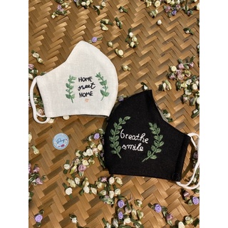 Combo 2 chiếc khẩu trang thêu tay vải linen