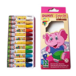 Giahuy01 - bút sáp dầu duka 12 màu - hộp giấy