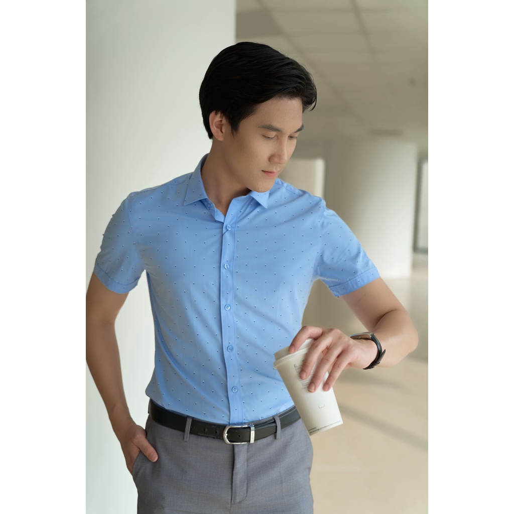 Sơ Mi Nam Ngắn Tay Dáng Ôm Thoáng Mát Thấm Hút Mồ Hôi DGCs - SASNBA49M
