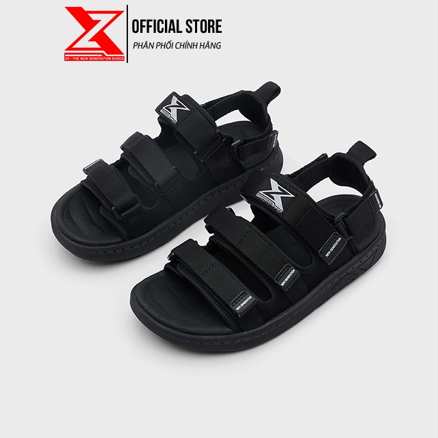 Giày Sandal Nam Nữ ZX 3719 quai ngang All Black