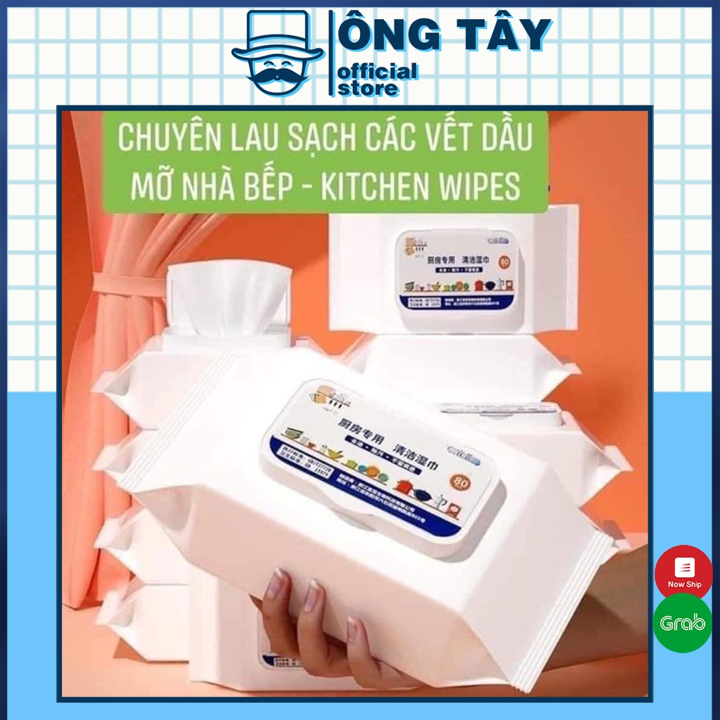 Gói 80 giấy ướt lau bếp chuyên dụng
