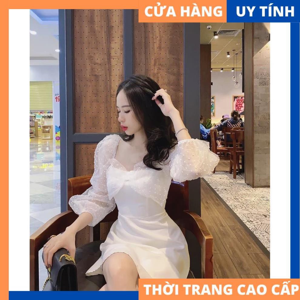 Đầm xòe tay lưới bồng phối nơ ngực siêu xinh Lizzy dress [HÀNG CAO CẤP] | BigBuy360 - bigbuy360.vn