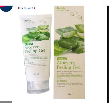 Gel tẩy da chết, tẩy tế bào chết hương lô hội - Amisilk soft and pure aloeVera Peeling Gel - [Chính Hãng Hàn Quốc] - 180