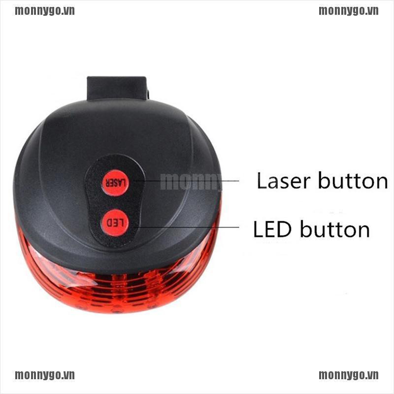 Đèn Báo Hiệu 2 Laser + 5 Led Cho Đuôi Xe Đạp