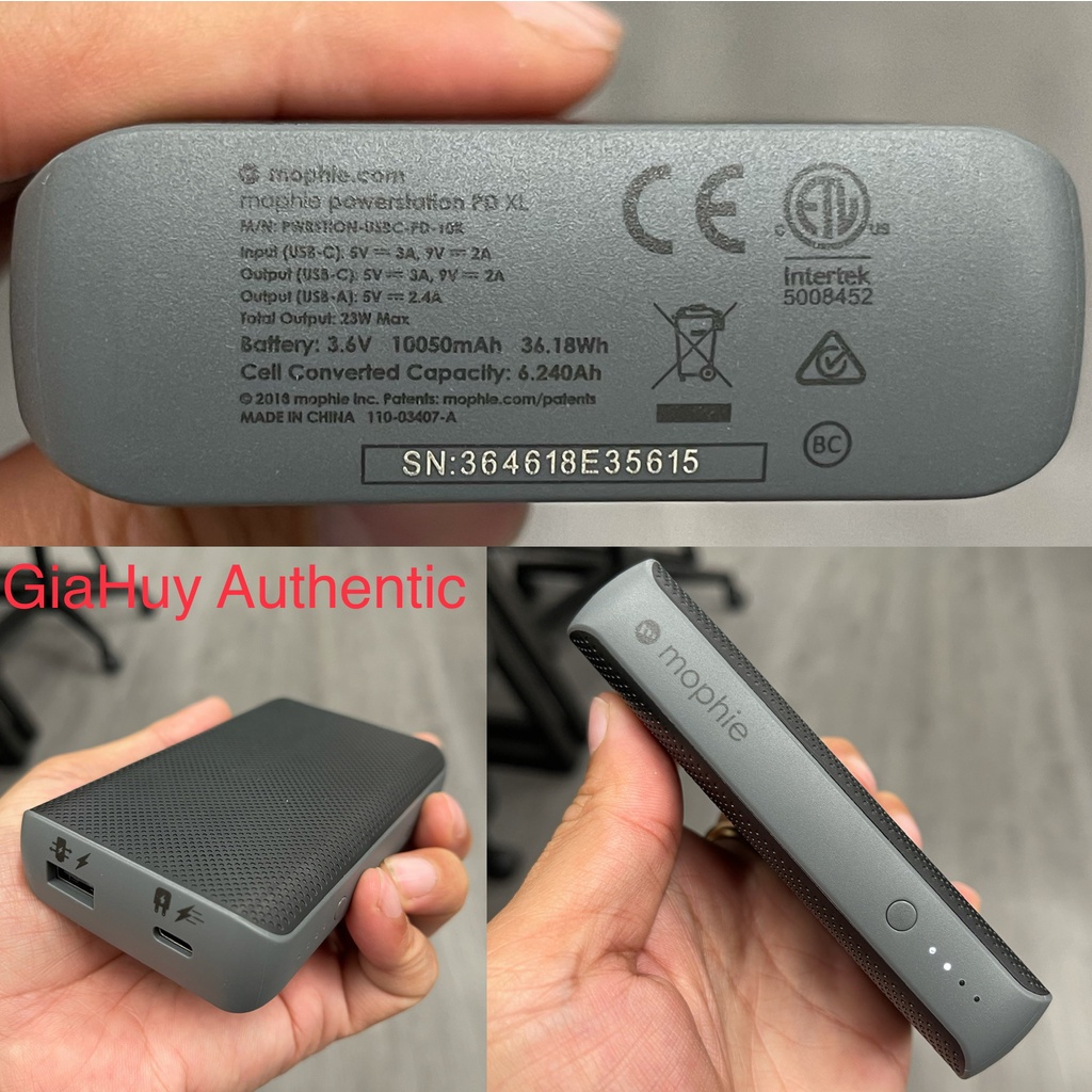 Pin sạc dự phòng cao cấp MOPHIE PowerStation PD XL 10050mAh 24W 1C-1A