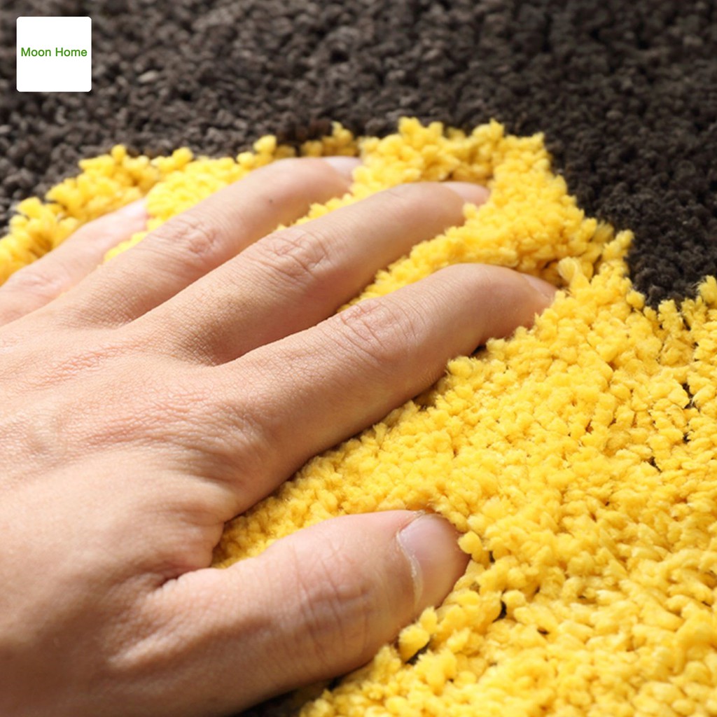 Thảm lau chân chùi chân trang trí trải sàn nhà bề mặt len sợi cotton họa tiết home cao cấp 2 kích thước dài Moon TC201