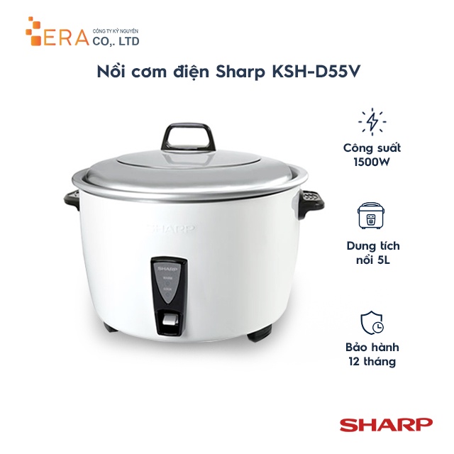 [Mã ELHADEV giảm 4% đơn 300K] Nồi cơm điện Sharp KSH-D55V