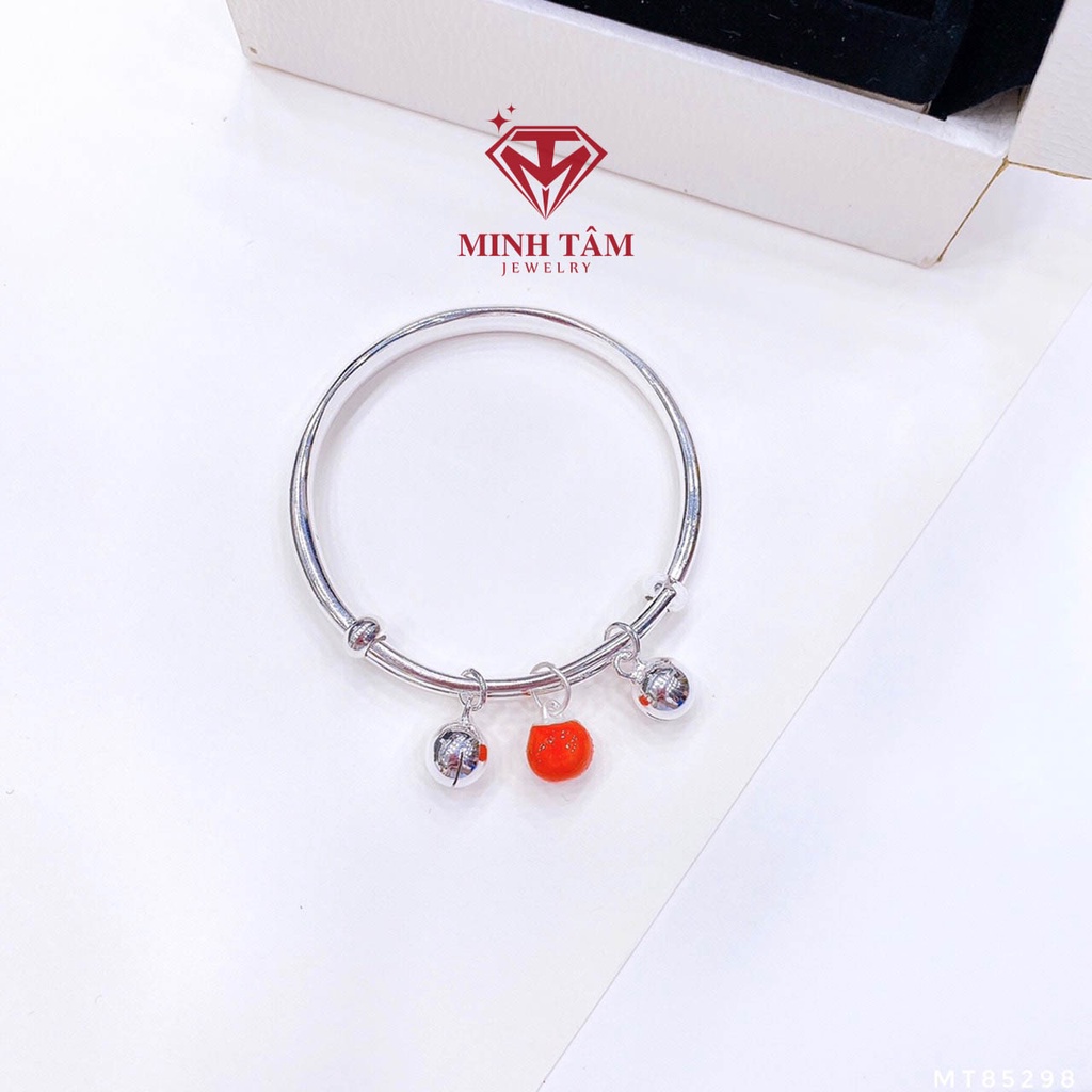Vòng tay bạc táo đỏ cùng chuông bạc cho bé Minh Tâm Jewelry