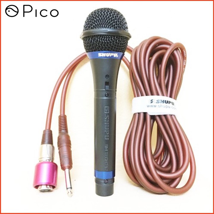 [FULL BOX] Micro karaoke Shupu 757 Âm thanh chuẩn có dây 6m phòng hát chuyên nghiệp âm thanh sắc nét chuẩn giọng