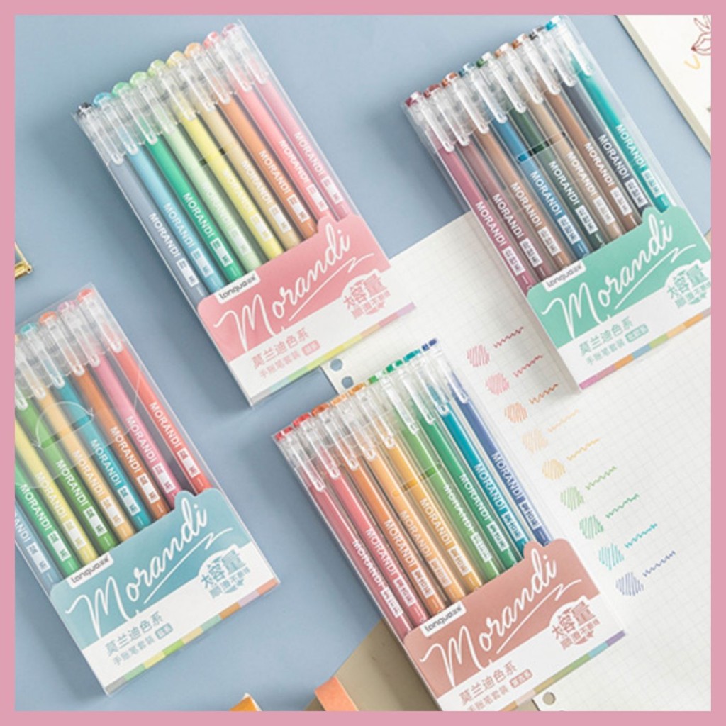 SET 9 BÚT NƯỚC MORANDI 4 TONE MÀU SIÊU XINH (NGÒI 0.5)