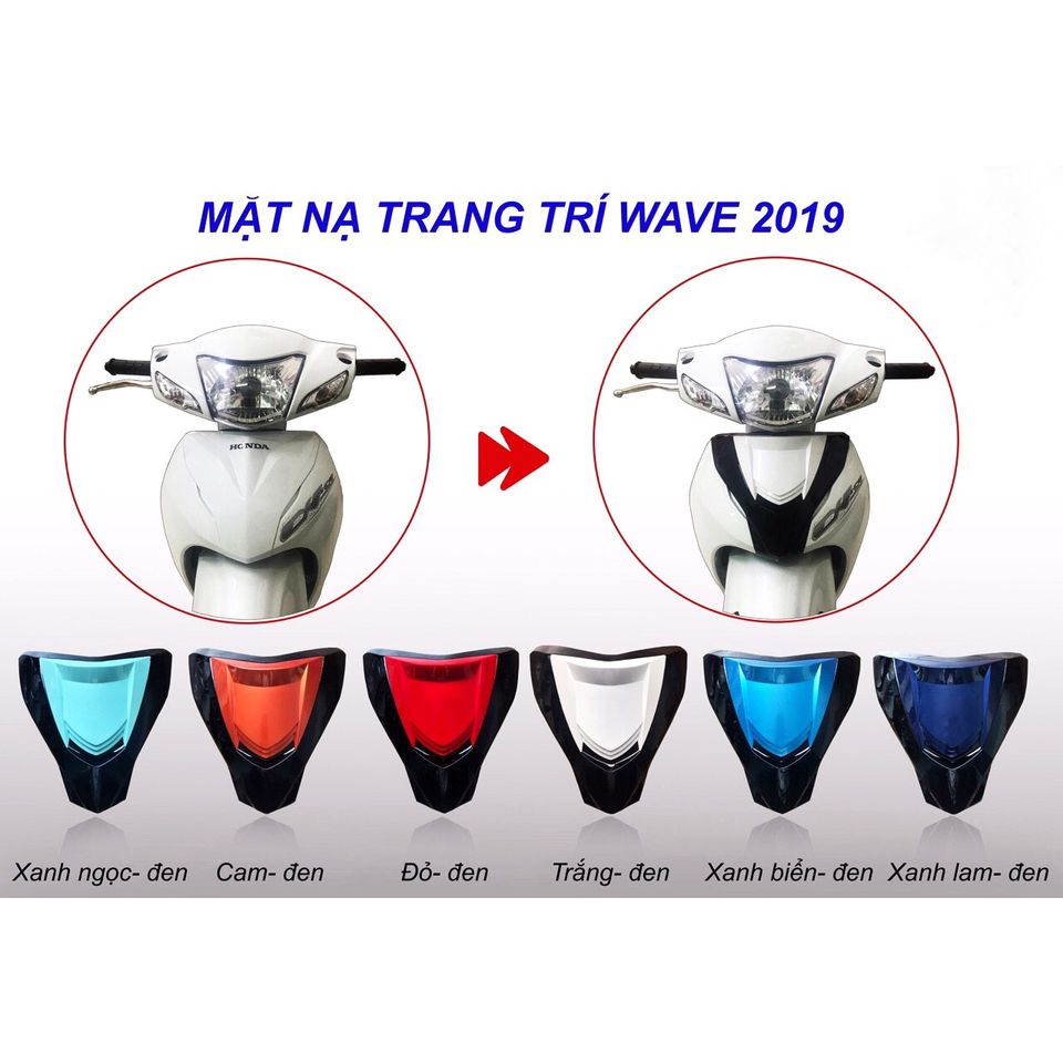 Mặt nạ chế 2 tầng cho xe Wave RS/ Wave Alpha 2010 - 2019 MÀU TRẮNG ĐỤC - HMB STORE