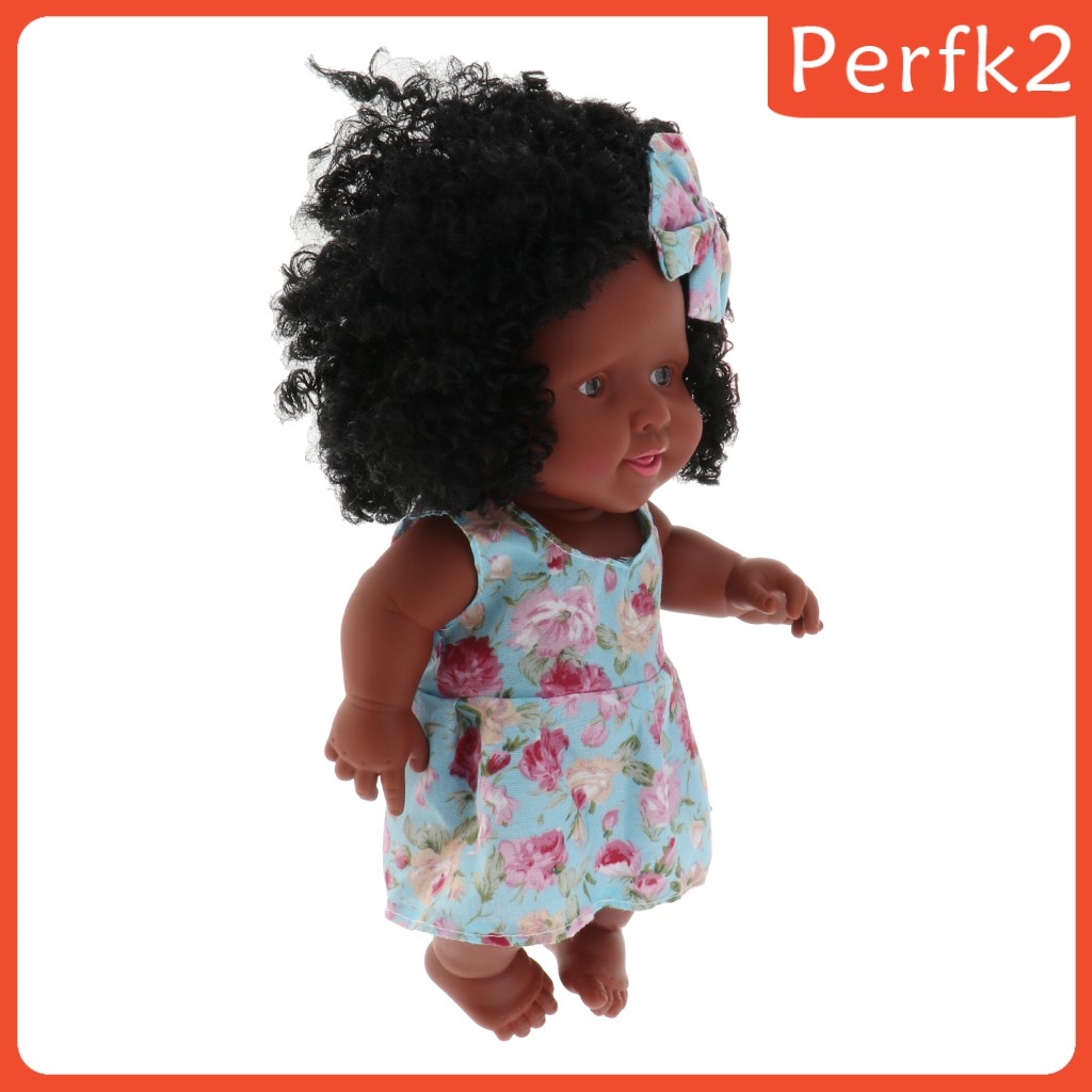 11inch Lovely Reborn Girl Doll Black with Exploding Hair Kid Birthday Gift