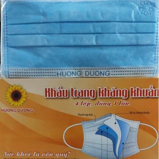 Khẩu trang kháng khuẩn 4 lớp Hướng Dương hộp 50 cái