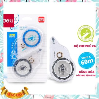 Set bút xóa băng cao cấp Deli Dài 30m/c - 2 chiếc/vỉ - 8170