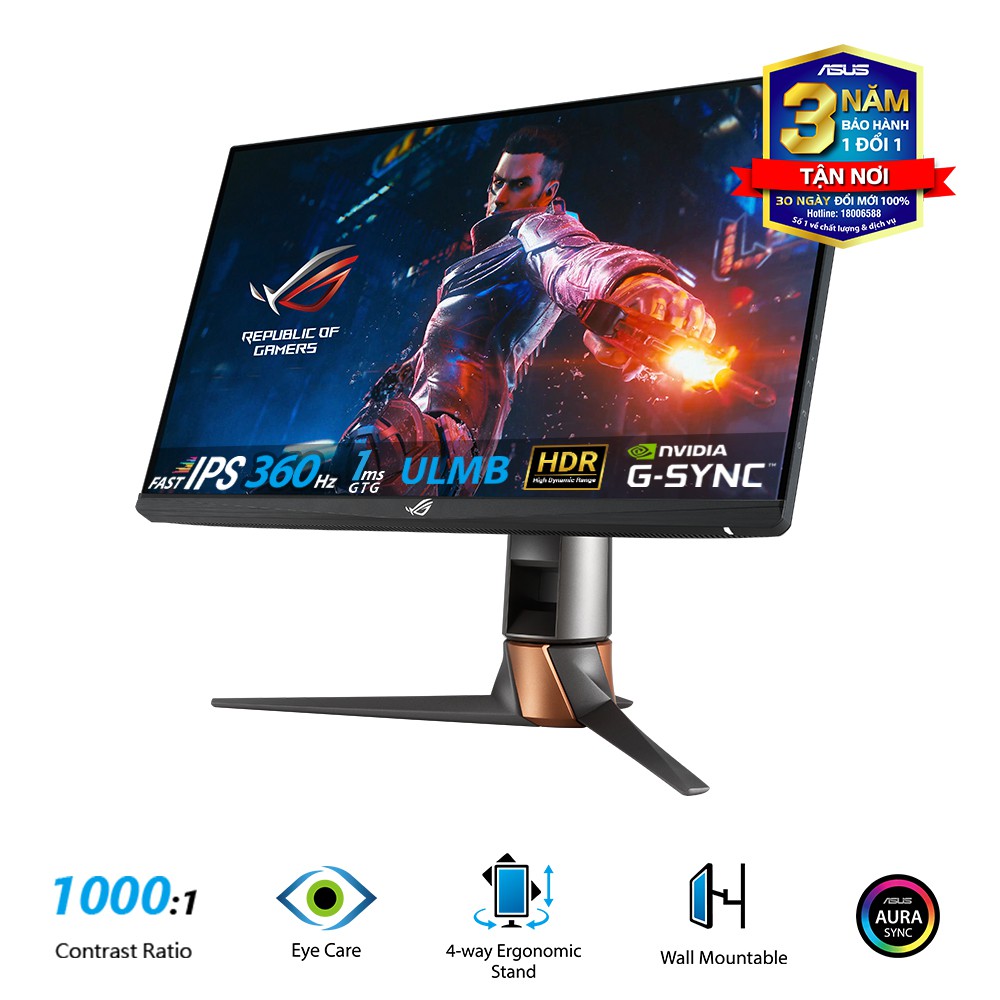 Màn hình máy tính Asus ROG SWIFT 360Hz PG259QN 24.5 inch FHD IPS Hàng Chính Hãng