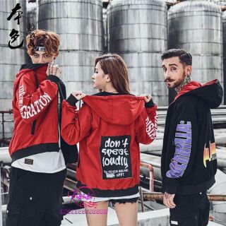 Áo khoát dù đen đỏ mới nhất y hình