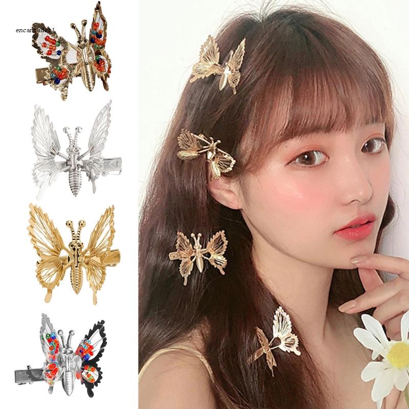 ✿ Kẹp Tóc Trang Trí Hình Cánh Bướm Chuyển Động Được Cho Bé Gái