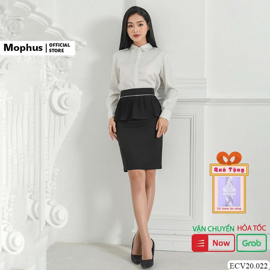 Chân váy công sở Mophus ECV20022 ôm co dãn, chân váy bút chì cao cấp xẻ sau
