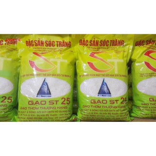 Gạo thơm thượng hạn ST25 chính gốc Sóc Trăng - (bao 5kg)