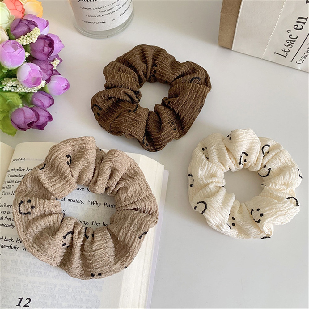 Dây buộc tóc hình mặt cười phong cách Hàn Quốc thời trang cho nữ