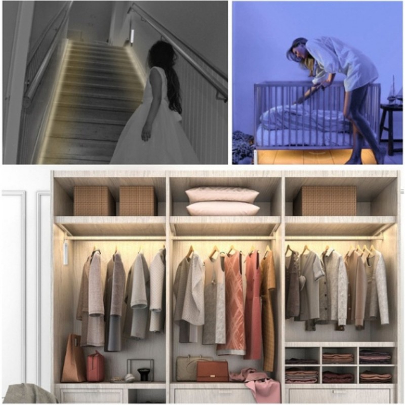 Đèn LED dây PIR cảm biến chuyển động 60 bóng chạy bằng pin