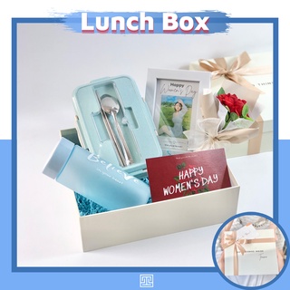 Set quà tặng Lunch Box (xanh dương) - Quà tặng người yêu 20-10 tâm lý - Tặng kèm bộ ảnh Memories of Love