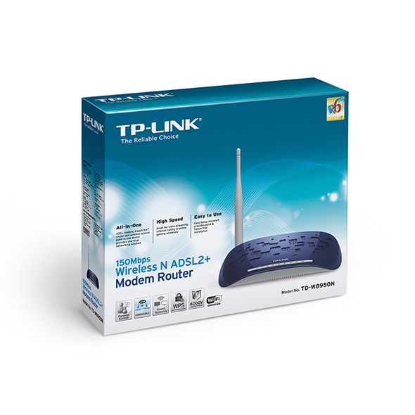 Modem ADSL Router Wifi TP-Link 150Mbps - Chipset Qualcomm-TD-W8950N - Hàng Chính Hãng