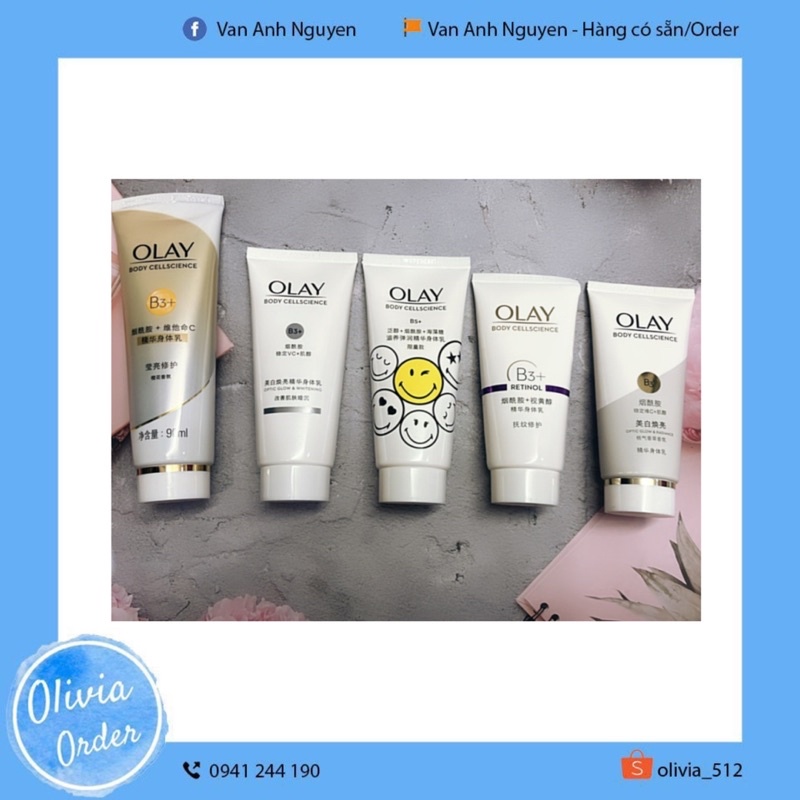 Dưỡng thể Olay size mini dùng thử các loại