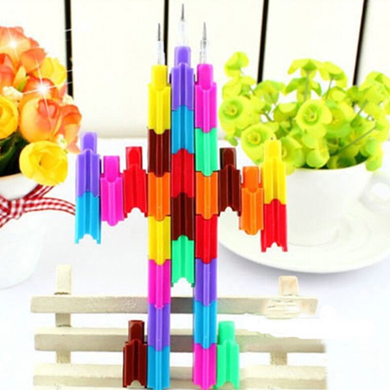 Set 4 bút chì lắp ráp nhiều màu sắc dễ thương