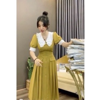 (SHOP TÁO ĐỎ BIGSIZE 50kg đến 90kg ) đầm xoè cổ bèo đi tiệc