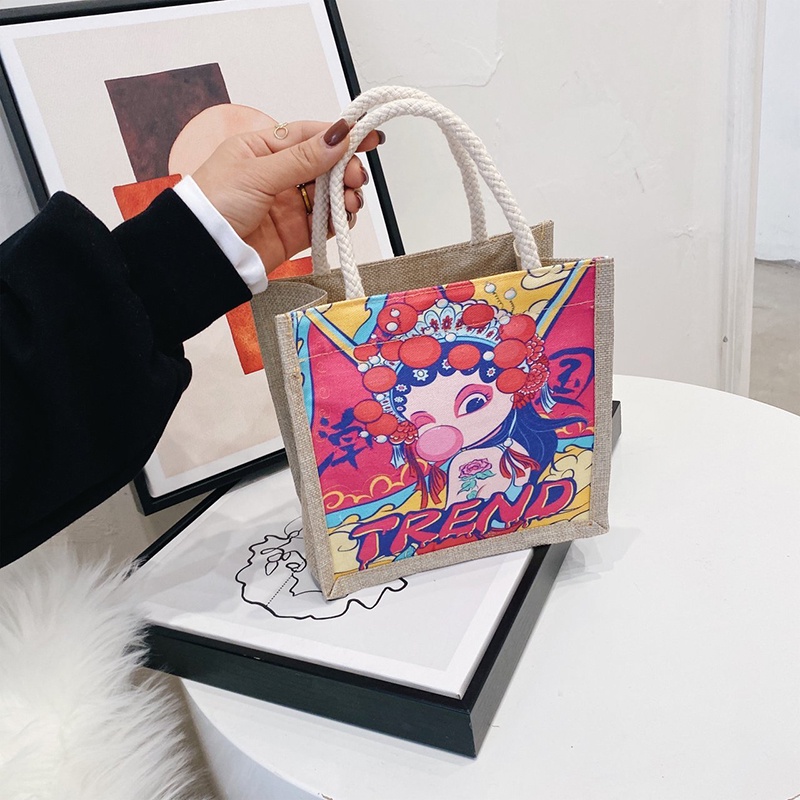 Túi xách tay IELGY vải canvas phong cách Nhật Bản xinh xắn thời trang dành cho nữ