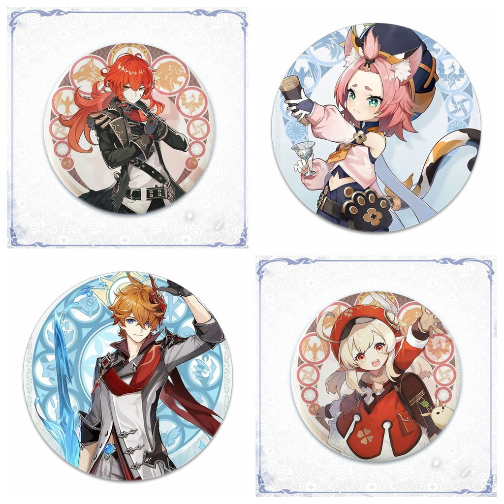 Huy hiệu cái áo IN HÌNH Itto Gorou Thoma Genshin Impact game chibi dễ thương xinh xắn mẫu 3