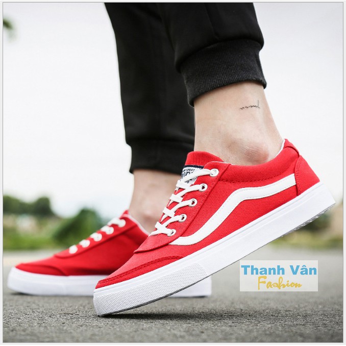 Giày vải nam TV031, màu đỏ phối trắng, size từ 39-44 | BigBuy360 - bigbuy360.vn