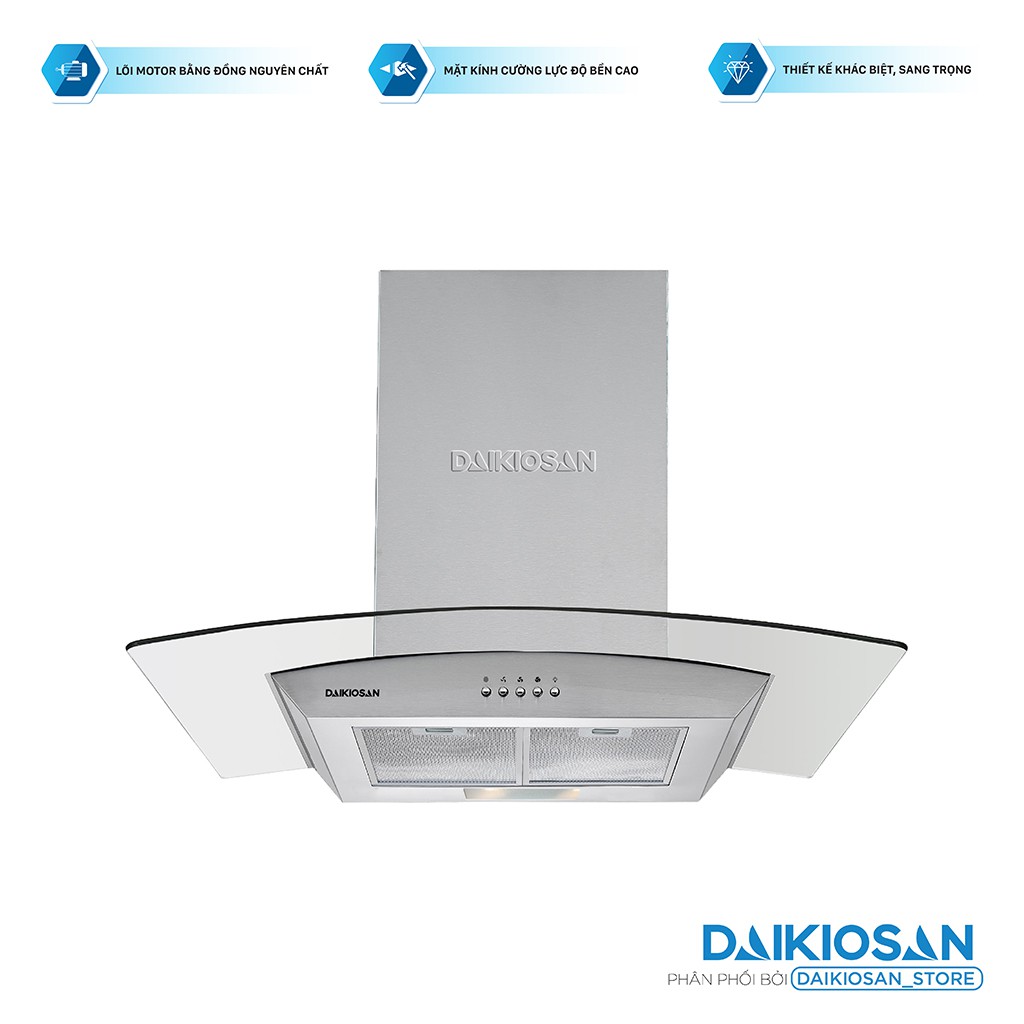 Máy hút mùi nhà bếp Daikiosan DKH-000005 - Lưu lượng hút: 750m3/h, thiết kế hiện đại, vận hành êm ái