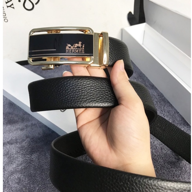 Thắt lưng nam da bò khóa tự động, Dây lưng nam da thật mặt khóa cài tự động