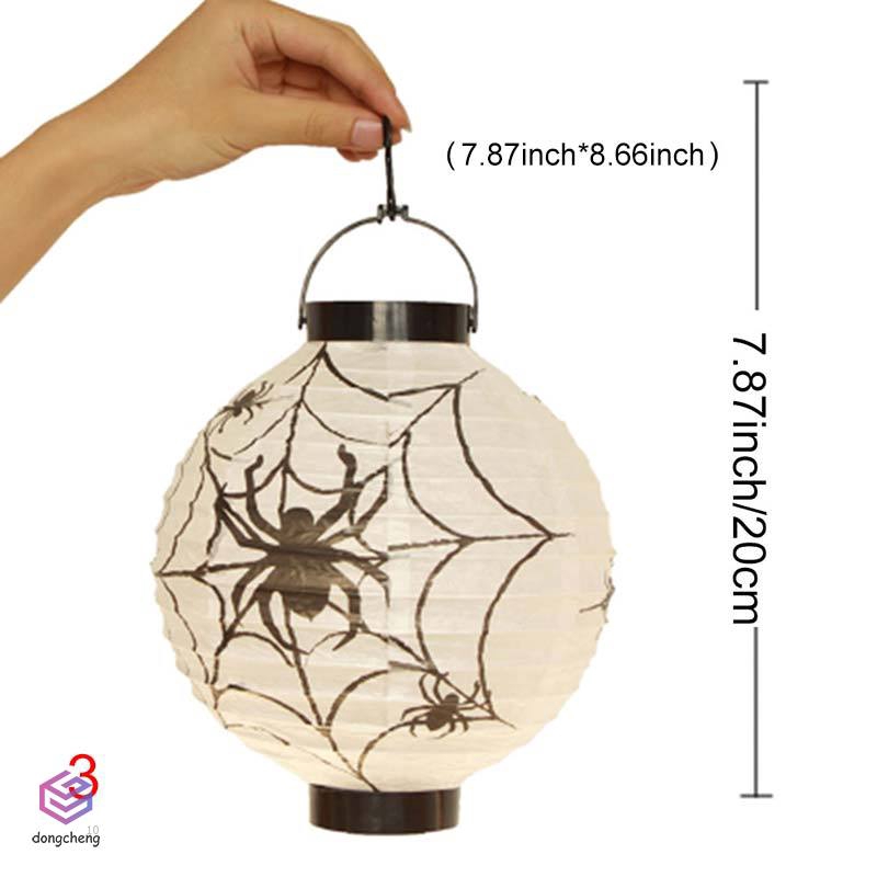 Đèn Lồng Led Bằng Giấy Hình Bí Ngô, Con Dơi, Nhện Dùng Trang Trí Tiệc Halloween