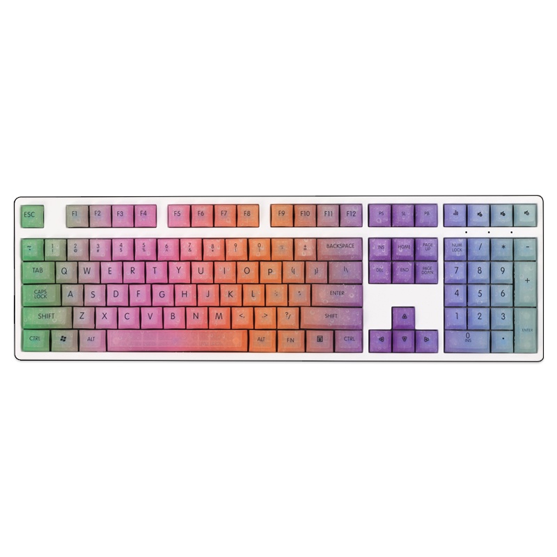 Keycap trong suốt cầu vồng gradient OEM Profile vector thăng hoa nữ tính RGB bộ bàn phím cơ Keycaps