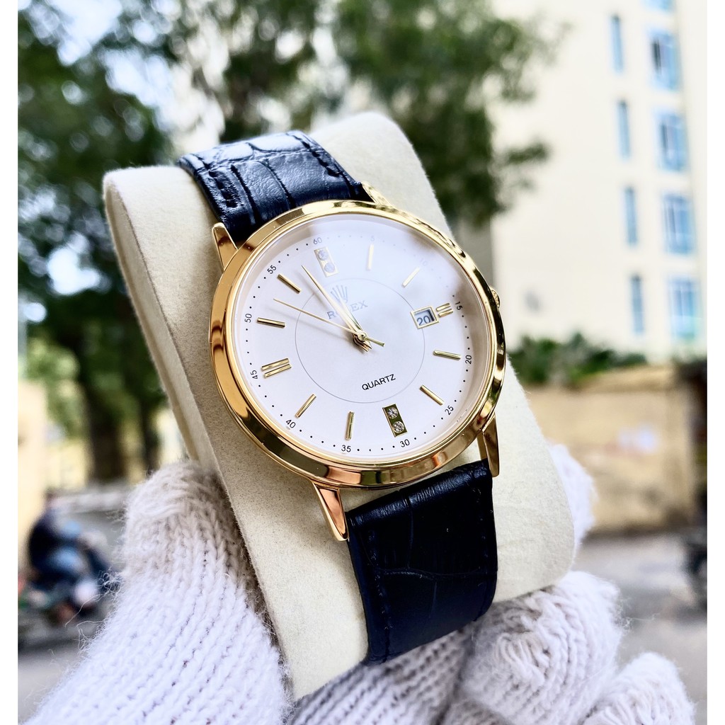 Đồng Hồ NAM R075A DÂY DA Mặt TRẮNG Chống Xước, Chống Nước  - TẶNG 1 Vòng Đá tỳ Hưu + 2 pin AG4 | BigBuy360 - bigbuy360.vn