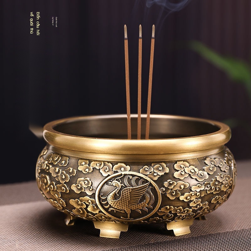 Fushengtang mới lư hương bằng đồng nguyên chất chạm khắc thần thú cung cấp dòng lư hương lư