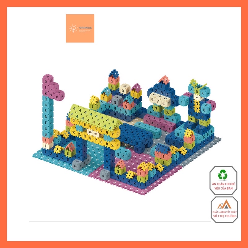 [200 Miếng] Bộ đồ chơi lắp ghép, xếp hình khối nhựa xây dựng Building block thú vị phát triển  tư duy cho bé
