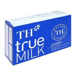 Sữa TH True Milk Có Đường 180ml (4Hộp/1Lốc, 12Lốc/1Thùng)