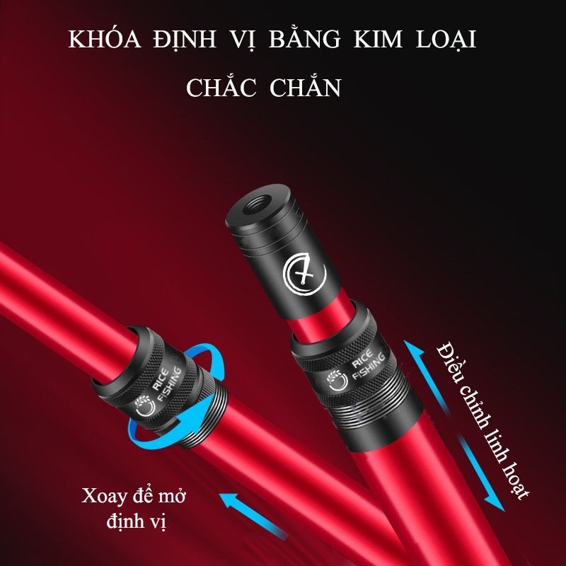 Cán Vợt Cá Carbon Rice Fishing cao cấp chuyên dụng câu đài câu đơn có thể thu gọn