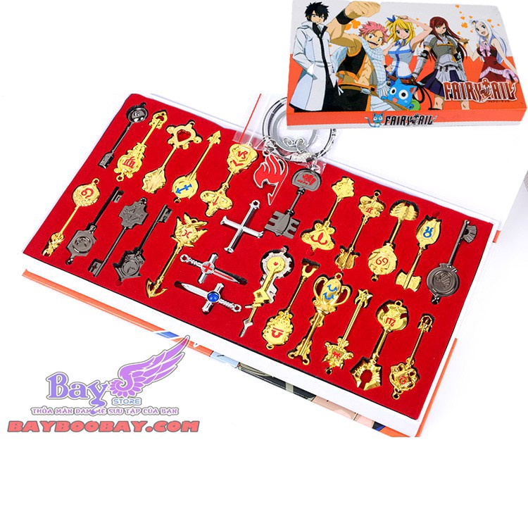 Set khóa lẻ tinh linh Lucy 26 món - FAIRY TAIL - Baystore