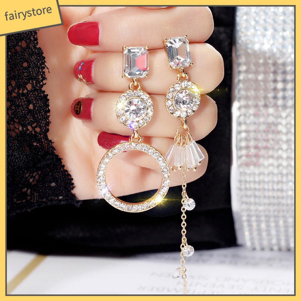 Bông Tai Hợp Kim Đính Đá Kiểu Dáng Độc Đáo Cho Nữ