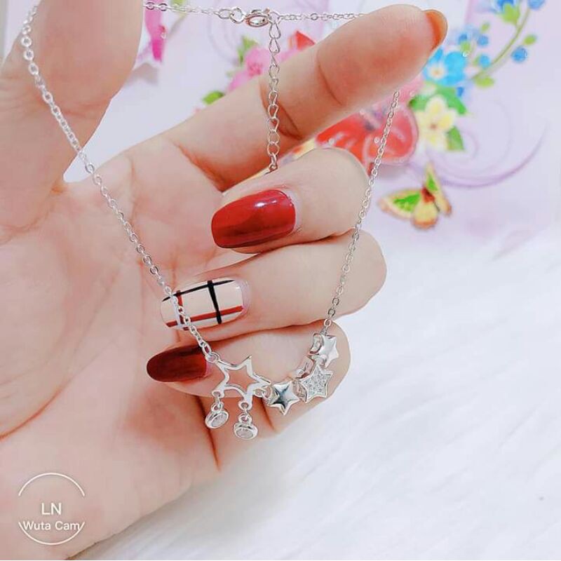 LẮC CHÂN BẠC Ý S925 MẶT TRĂNG SAO CAO CẤP